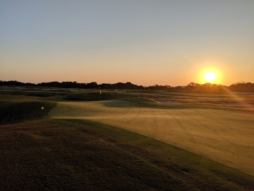 Golf course at sunrise